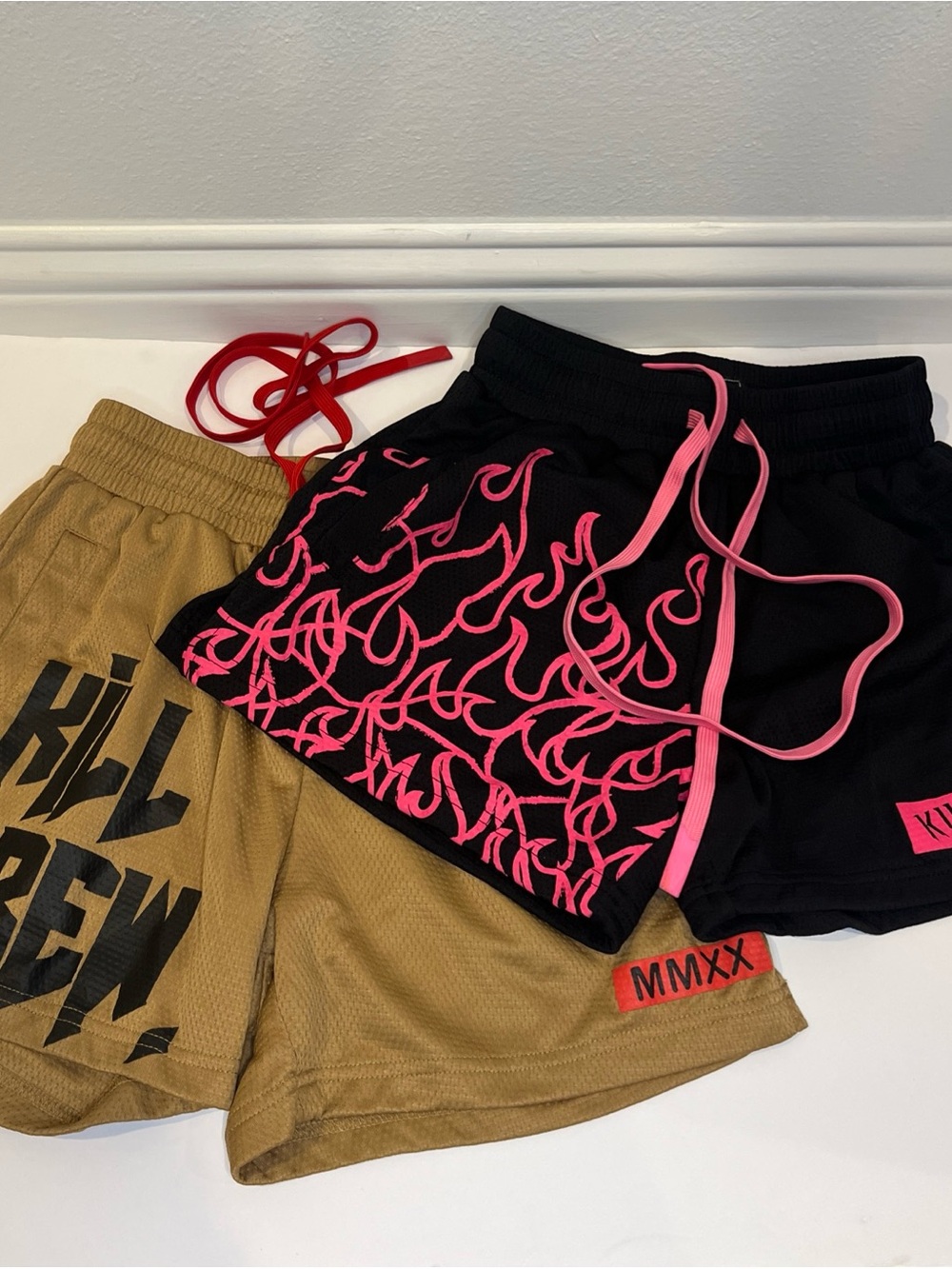 Lot of 2 Kill Crew Muay Thai Shorts Mid Thigh Cut Adult XS Body Builders Gym